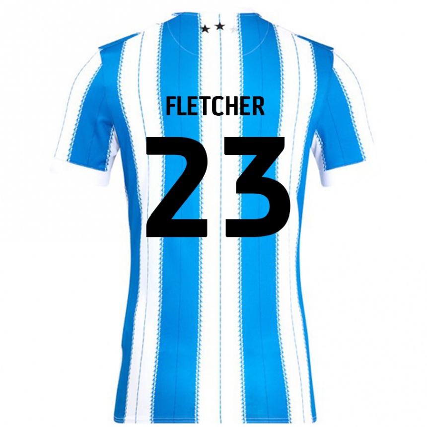 Kinder Fußball Serena Fletcher #23 Blau Weiß Heimtrikot Trikot 2024/25 T-Shirt Luxemburg