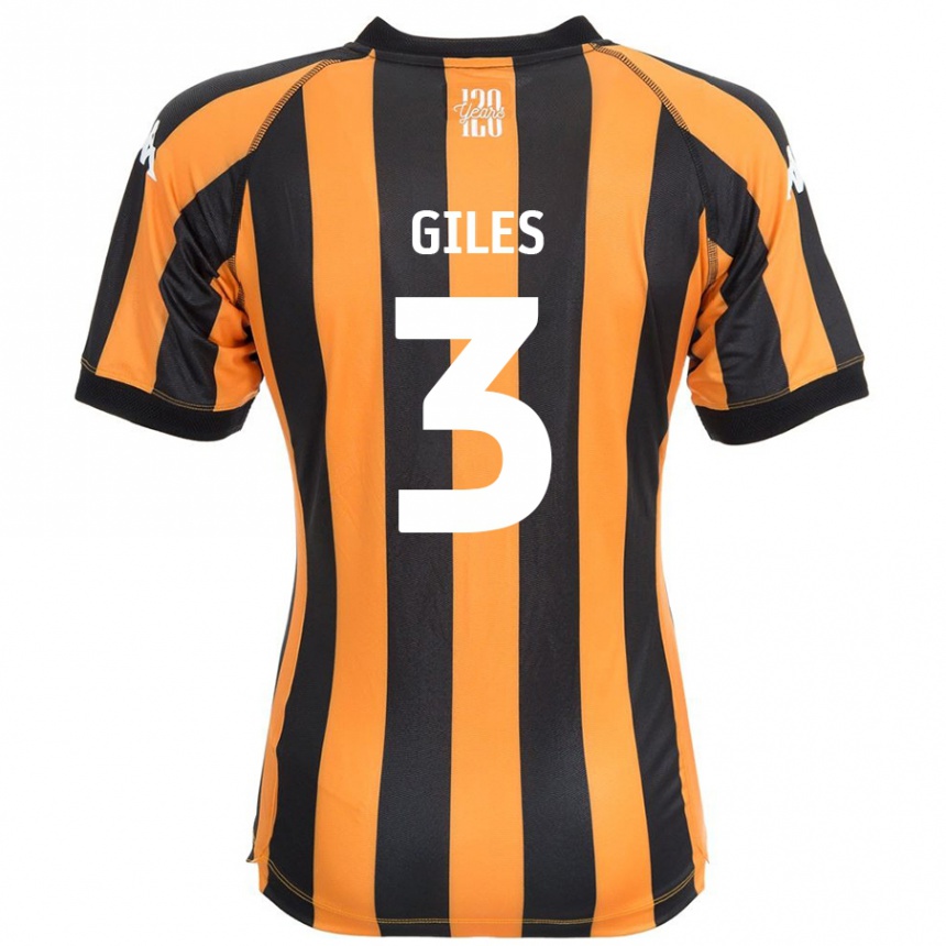 Kinder Fußball Ryan Giles #3 Schwarz Bernstein Heimtrikot Trikot 2024/25 T-Shirt Luxemburg