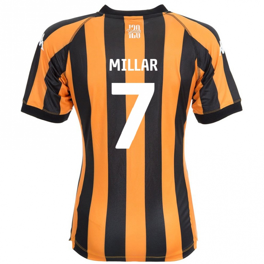 Kinder Fußball Liam Millar #7 Schwarz Bernstein Heimtrikot Trikot 2024/25 T-Shirt Luxemburg