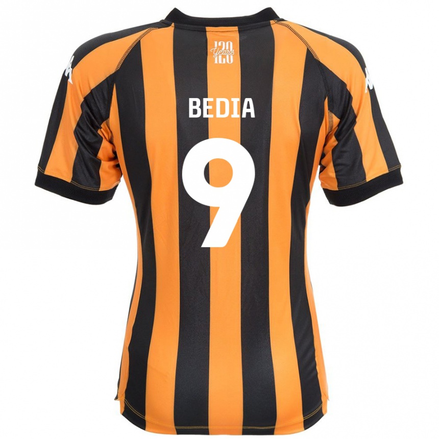 Kinder Fußball Chris Bedia #9 Schwarz Bernstein Heimtrikot Trikot 2024/25 T-Shirt Luxemburg