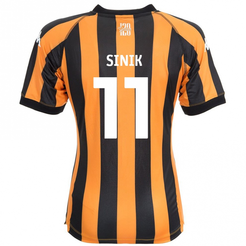 Kinder Fußball Doğukan Sinik #11 Schwarz Bernstein Heimtrikot Trikot 2024/25 T-Shirt Luxemburg