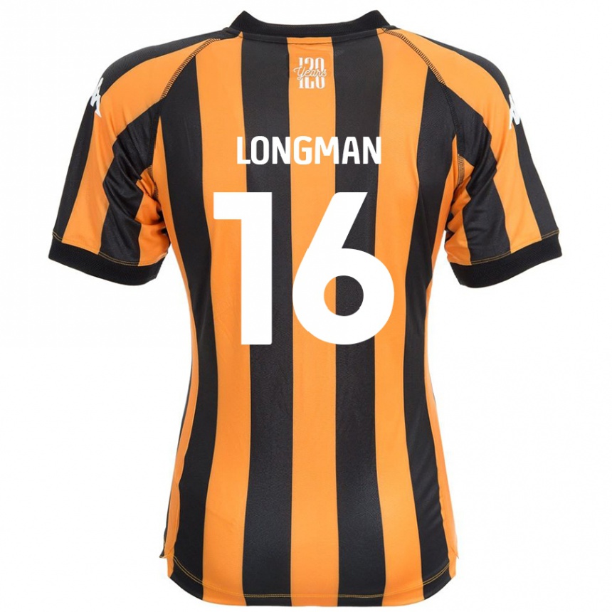 Kinder Fußball Ryan Longman #16 Schwarz Bernstein Heimtrikot Trikot 2024/25 T-Shirt Luxemburg