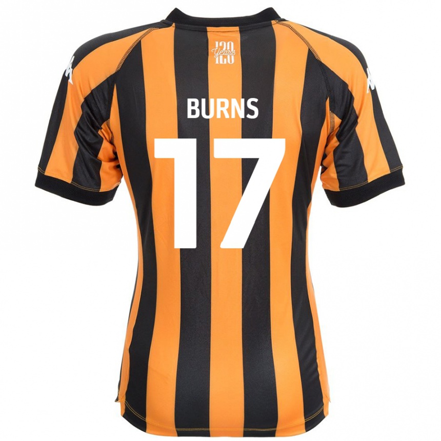 Kinder Fußball Finley Burns #17 Schwarz Bernstein Heimtrikot Trikot 2024/25 T-Shirt Luxemburg