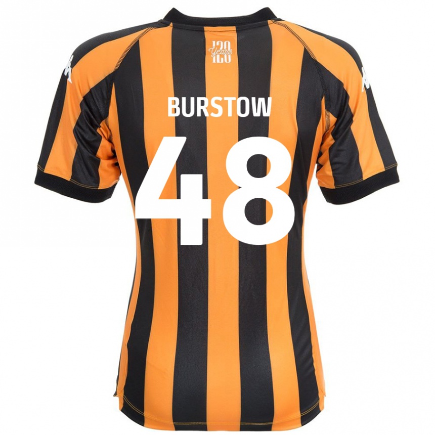 Kinder Fußball Mason Burstow #48 Schwarz Bernstein Heimtrikot Trikot 2024/25 T-Shirt Luxemburg