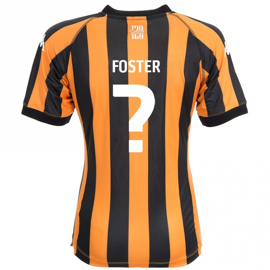 Kinder Fußball Owen Foster #0 Schwarz Bernstein Heimtrikot Trikot 2024/25 T-Shirt Luxemburg