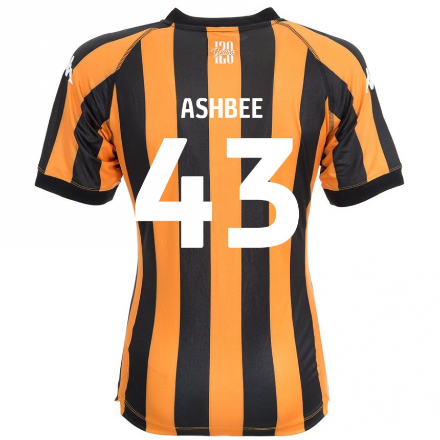 Kinder Fußball Stanley Ashbee #43 Schwarz Bernstein Heimtrikot Trikot 2024/25 T-Shirt Luxemburg