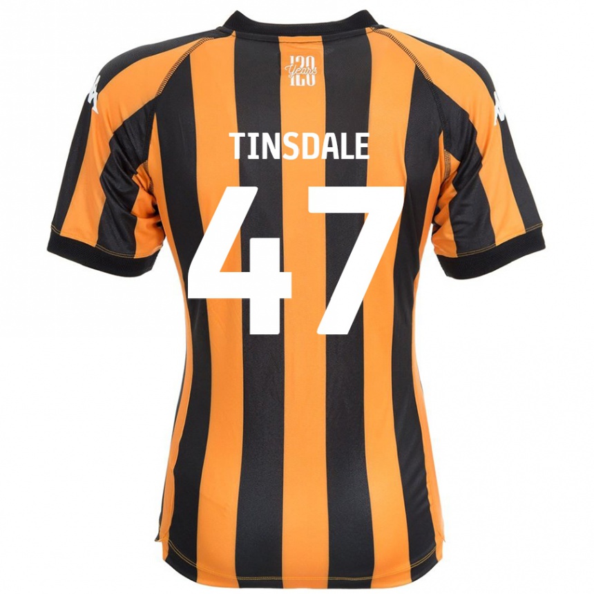 Kinder Fußball Nathan Tinsdale #47 Schwarz Bernstein Heimtrikot Trikot 2024/25 T-Shirt Luxemburg