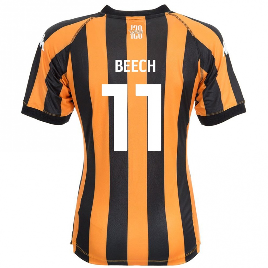 Kinder Fußball Rebecca Beech #11 Schwarz Bernstein Heimtrikot Trikot 2024/25 T-Shirt Luxemburg