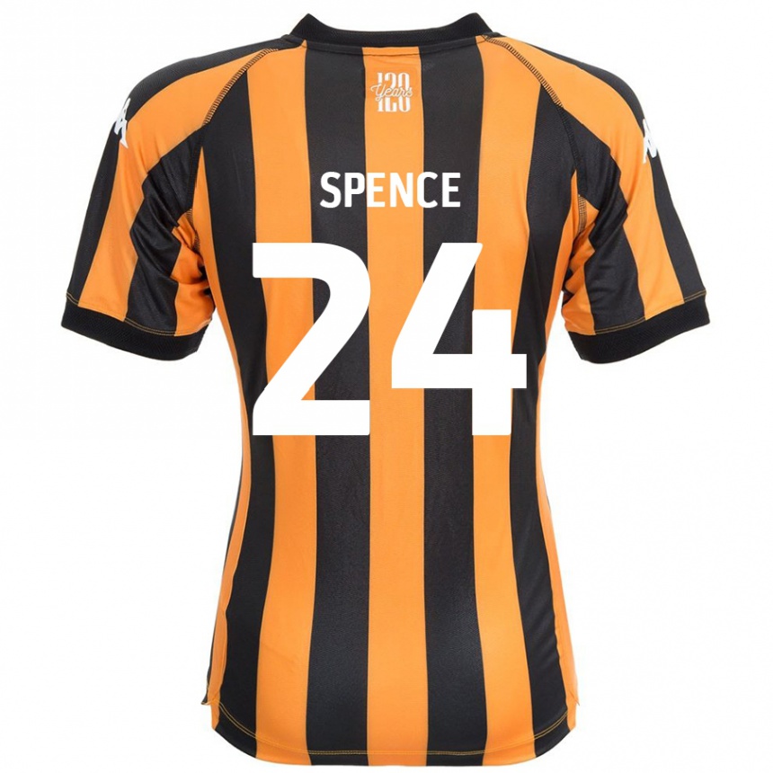 Kinder Fußball Emily Spence #24 Schwarz Bernstein Heimtrikot Trikot 2024/25 T-Shirt Luxemburg