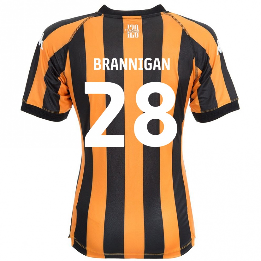 Kinder Fußball Aoife Brannigan #28 Schwarz Bernstein Heimtrikot Trikot 2024/25 T-Shirt Luxemburg