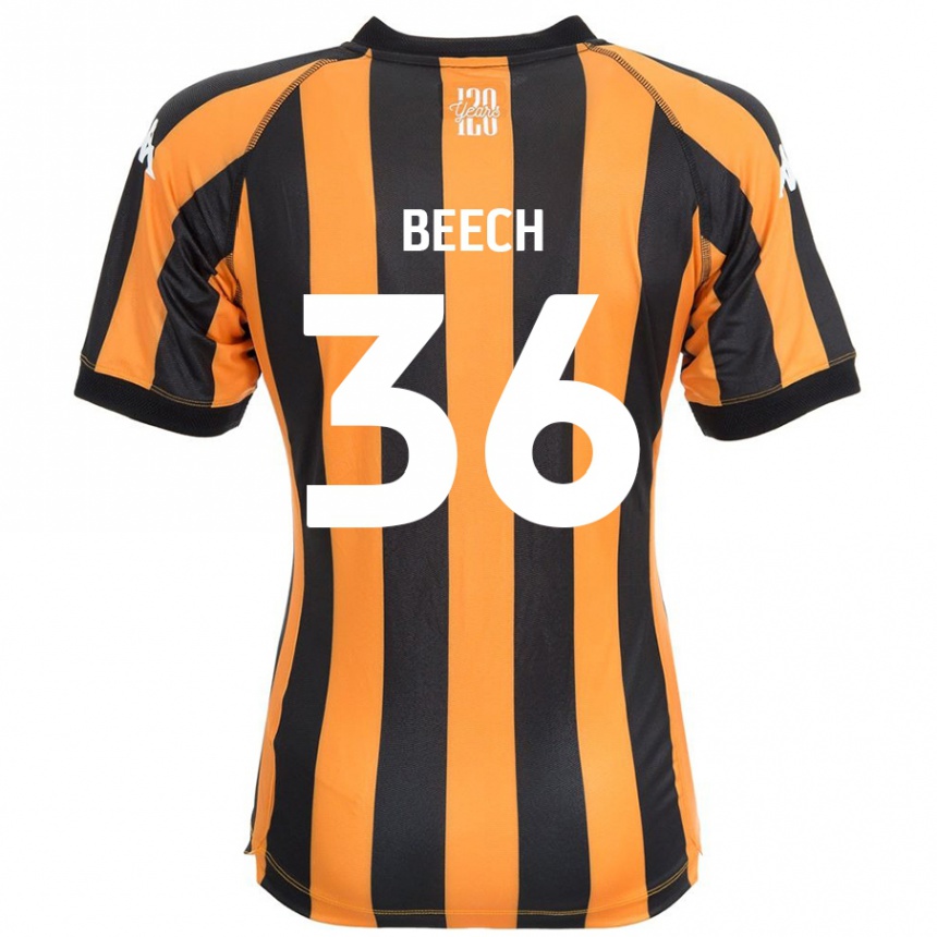 Kinder Fußball Amy Beech #36 Schwarz Bernstein Heimtrikot Trikot 2024/25 T-Shirt Luxemburg