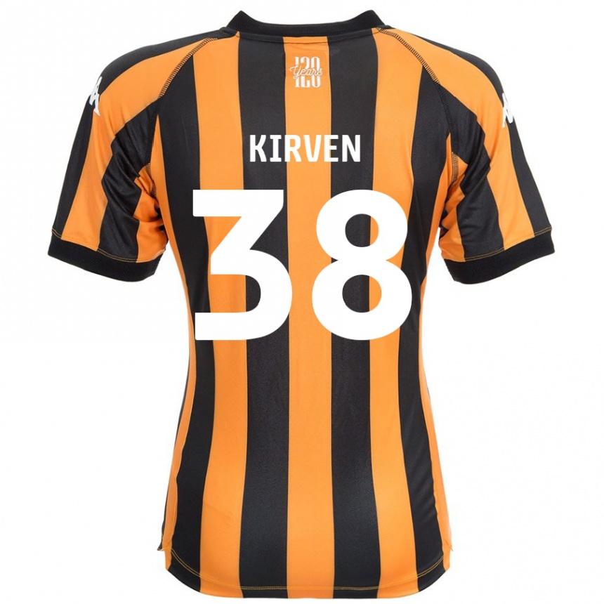 Kinder Fußball Tess Kirven #38 Schwarz Bernstein Heimtrikot Trikot 2024/25 T-Shirt Luxemburg