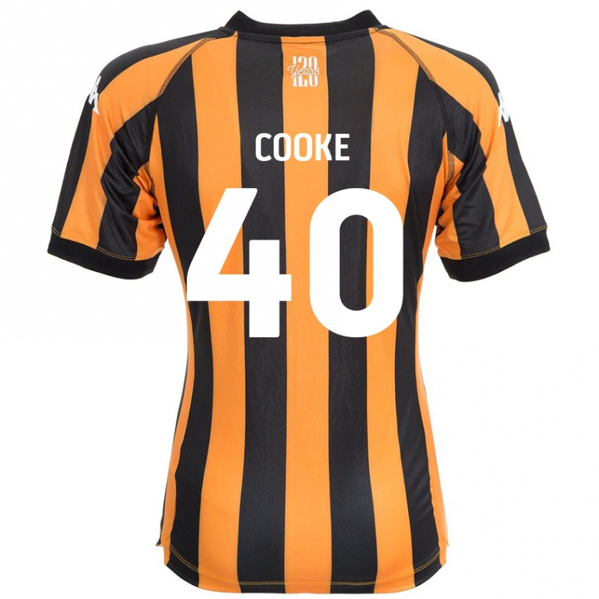 Kinder Fußball Megan Cooke #40 Schwarz Bernstein Heimtrikot Trikot 2024/25 T-Shirt Luxemburg