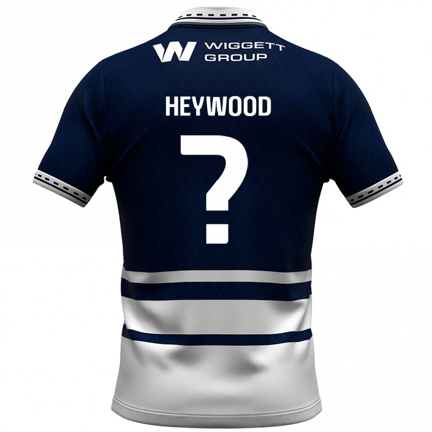 Kinder Fußball Kavalli Heywood #0 Marineblau Weiß Heimtrikot Trikot 2024/25 T-Shirt Luxemburg