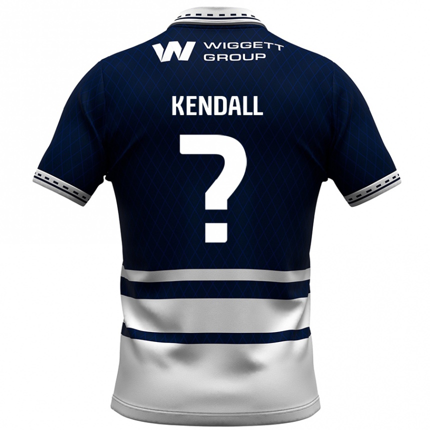 Kinder Fußball Sheldon Kendall #0 Marineblau Weiß Heimtrikot Trikot 2024/25 T-Shirt Luxemburg