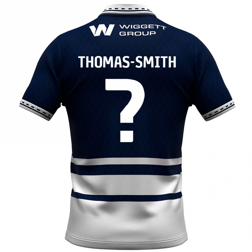 Kinder Fußball Jaydon Thomas-Smith #0 Marineblau Weiß Heimtrikot Trikot 2024/25 T-Shirt Luxemburg