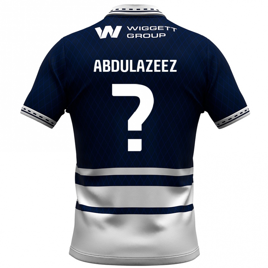 Kinder Fußball Abdulahi Abdulazeez #0 Marineblau Weiß Heimtrikot Trikot 2024/25 T-Shirt Luxemburg