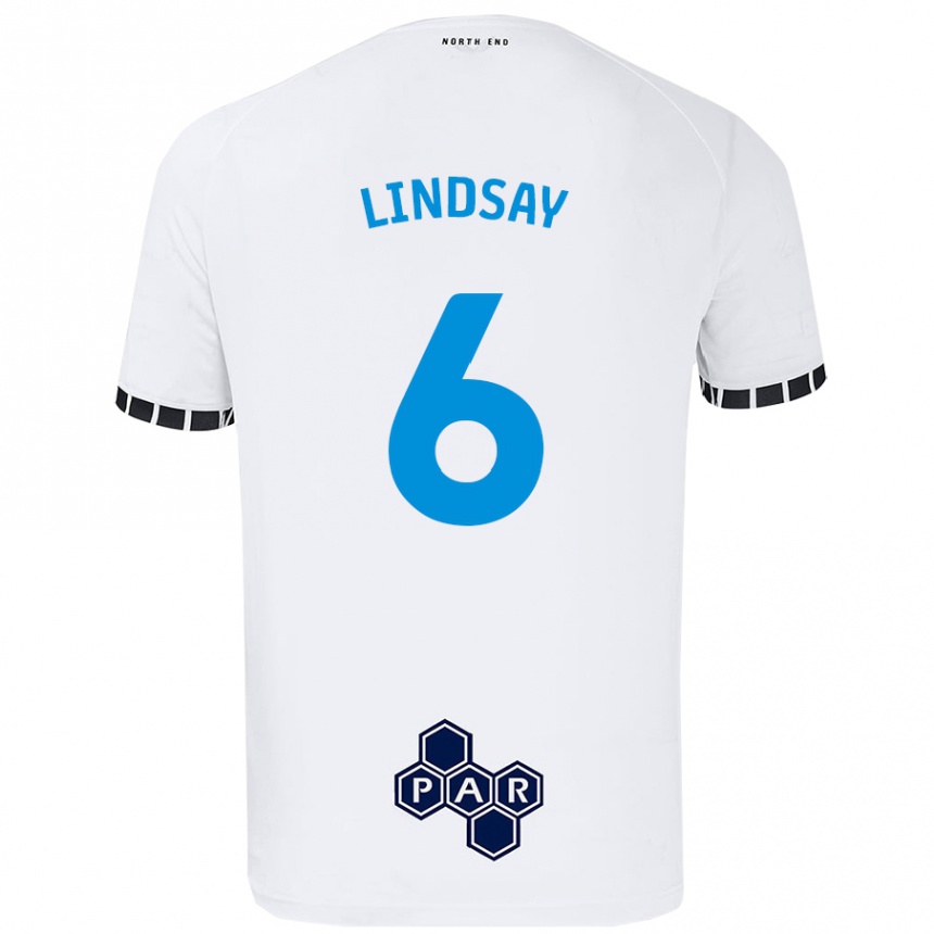 Kinder Fußball Liam Lindsay #6 Weiß Heimtrikot Trikot 2024/25 T-Shirt Luxemburg