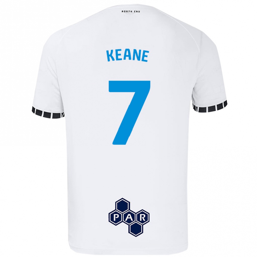 Kinder Fußball Will Keane #7 Weiß Heimtrikot Trikot 2024/25 T-Shirt Luxemburg