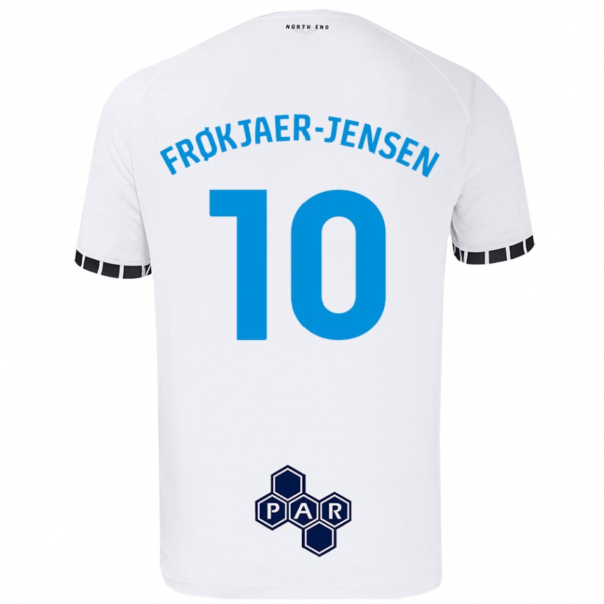 Kinder Fußball Mads Frøkjaer-Jensen #10 Weiß Heimtrikot Trikot 2024/25 T-Shirt Luxemburg