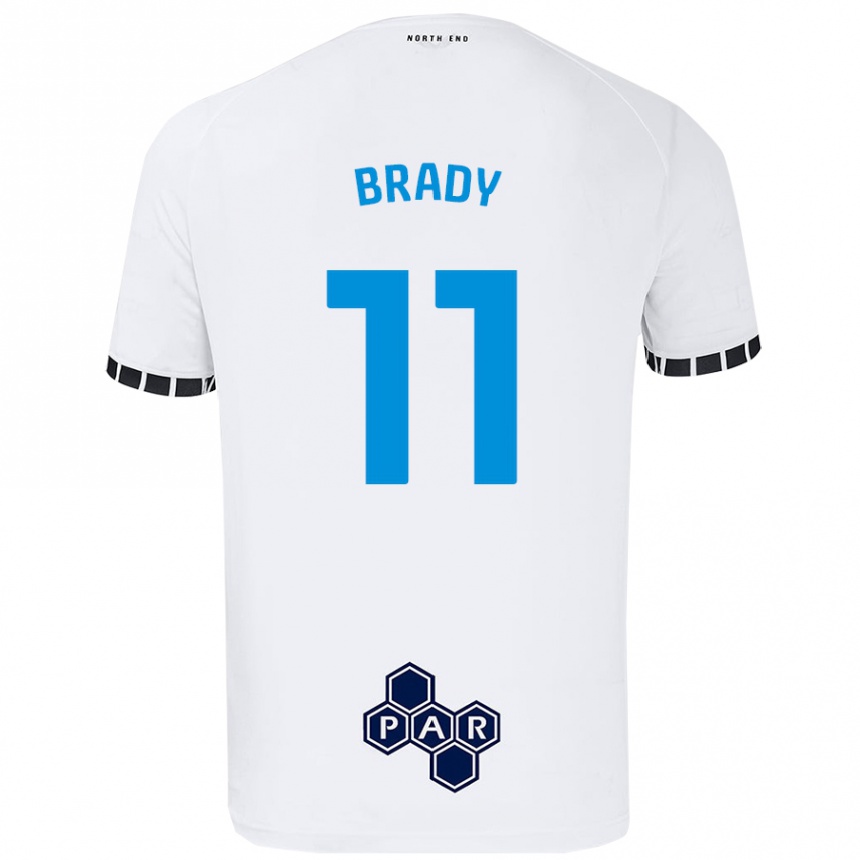 Kinder Fußball Robbie Brady #11 Weiß Heimtrikot Trikot 2024/25 T-Shirt Luxemburg