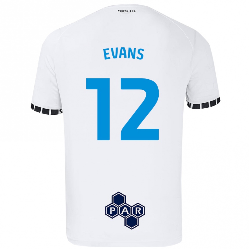 Kinder Fußball Ched Evans #12 Weiß Heimtrikot Trikot 2024/25 T-Shirt Luxemburg