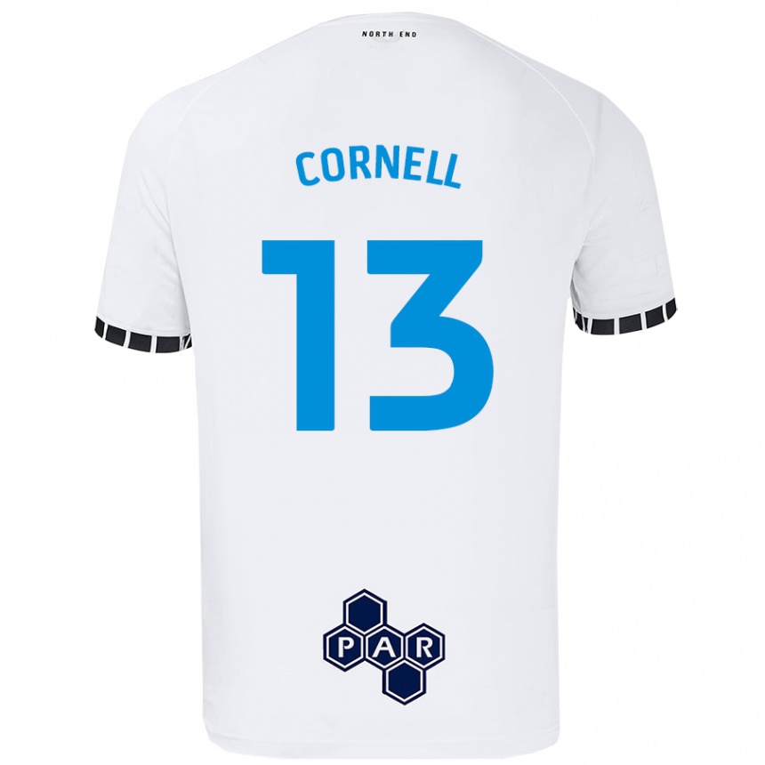 Kinder Fußball David Cornell #13 Weiß Heimtrikot Trikot 2024/25 T-Shirt Luxemburg