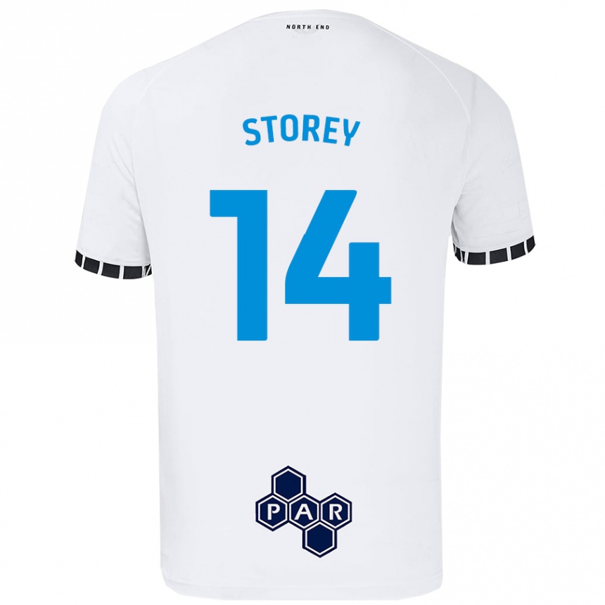 Kinder Fußball Jordan Storey #14 Weiß Heimtrikot Trikot 2024/25 T-Shirt Luxemburg