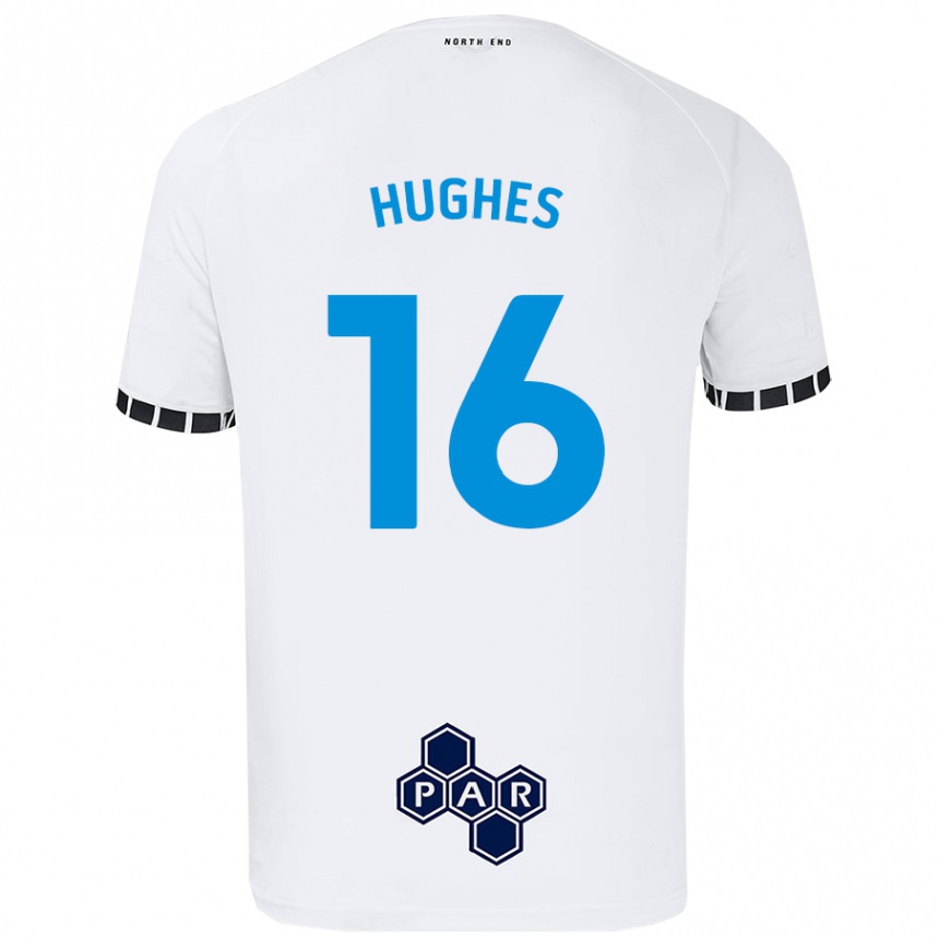 Kinder Fußball Andrew Hughes #16 Weiß Heimtrikot Trikot 2024/25 T-Shirt Luxemburg