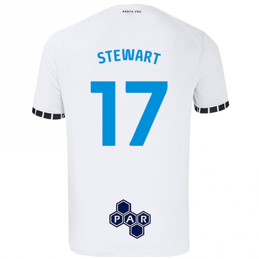 Kinder Fußball Layton Stewart #17 Weiß Heimtrikot Trikot 2024/25 T-Shirt Luxemburg