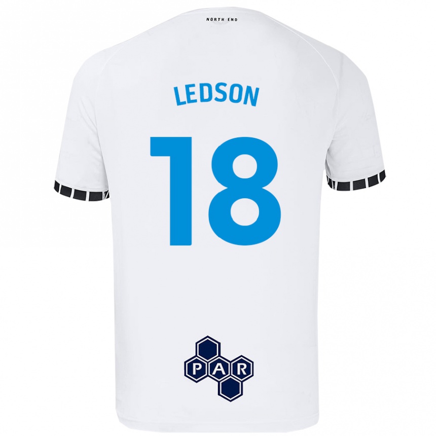 Kinder Fußball Ryan Ledson #18 Weiß Heimtrikot Trikot 2024/25 T-Shirt Luxemburg