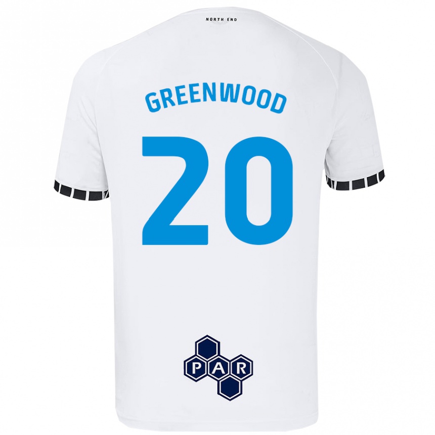 Kinder Fußball Sam Greenwood #20 Weiß Heimtrikot Trikot 2024/25 T-Shirt Luxemburg