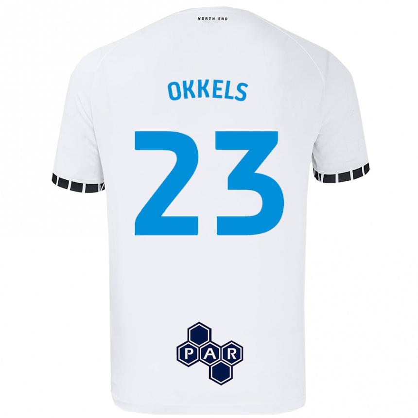 Kinder Fußball Jeppe Okkels #23 Weiß Heimtrikot Trikot 2024/25 T-Shirt Luxemburg