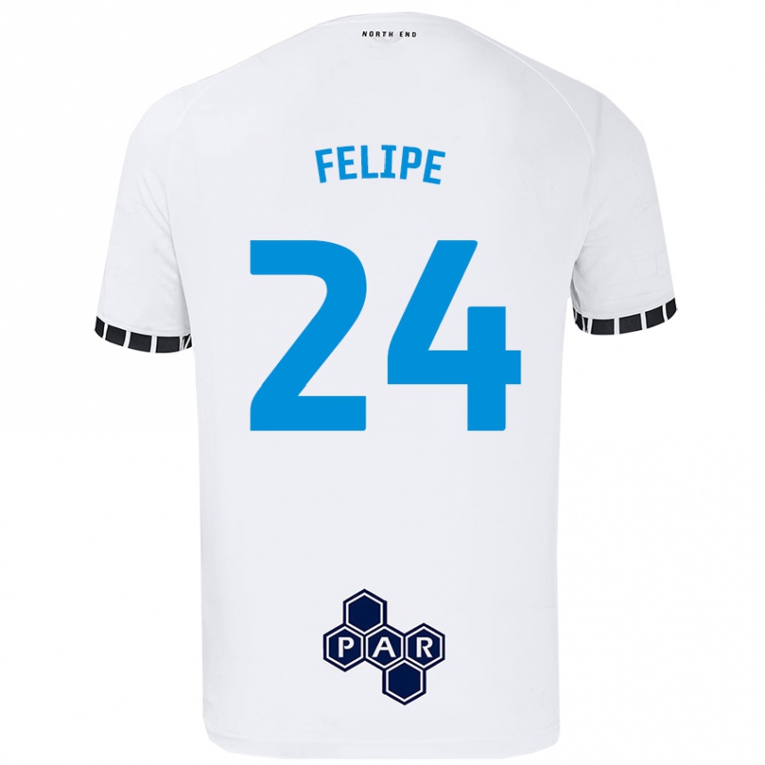 Kinder Fußball Felipe #24 Weiß Heimtrikot Trikot 2024/25 T-Shirt Luxemburg