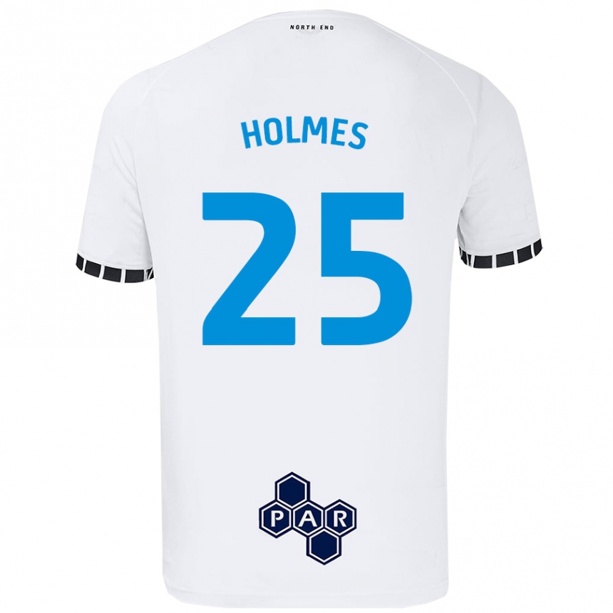 Kinder Fußball Duane Holmes #25 Weiß Heimtrikot Trikot 2024/25 T-Shirt Luxemburg