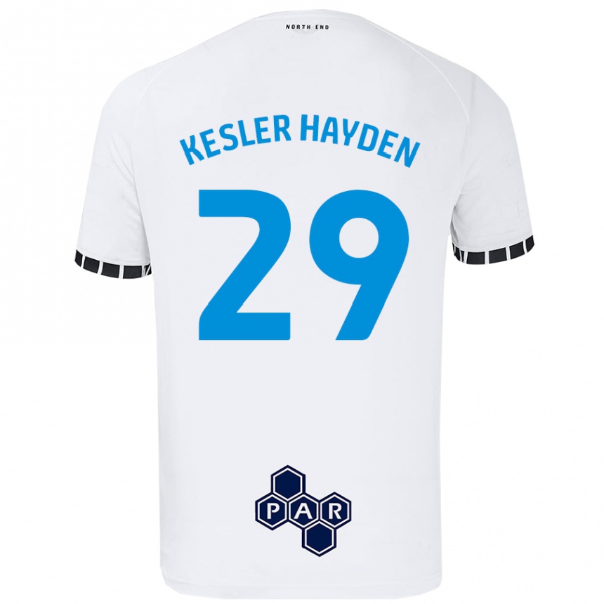 Kinder Fußball Kaine Kesler-Hayden #29 Weiß Heimtrikot Trikot 2024/25 T-Shirt Luxemburg