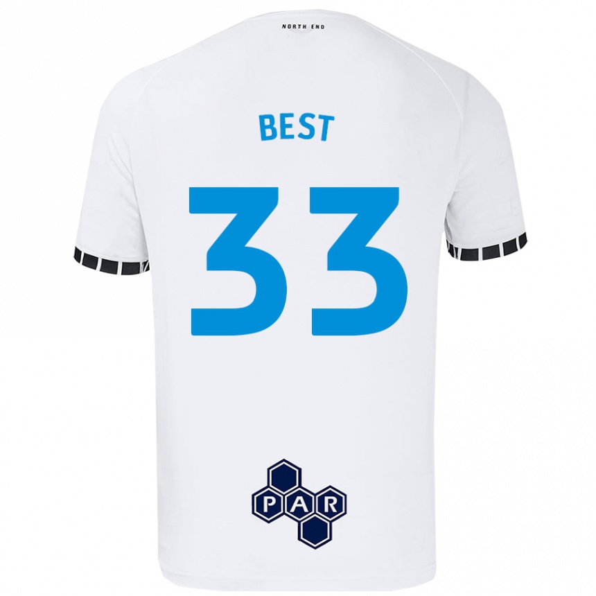 Kinder Fußball Kian Best #33 Weiß Heimtrikot Trikot 2024/25 T-Shirt Luxemburg