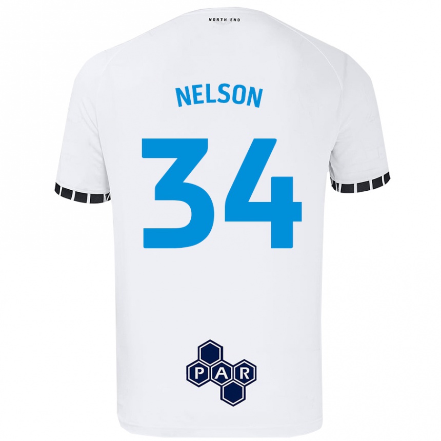 Kinder Fußball Kitt Nelson #34 Weiß Heimtrikot Trikot 2024/25 T-Shirt Luxemburg