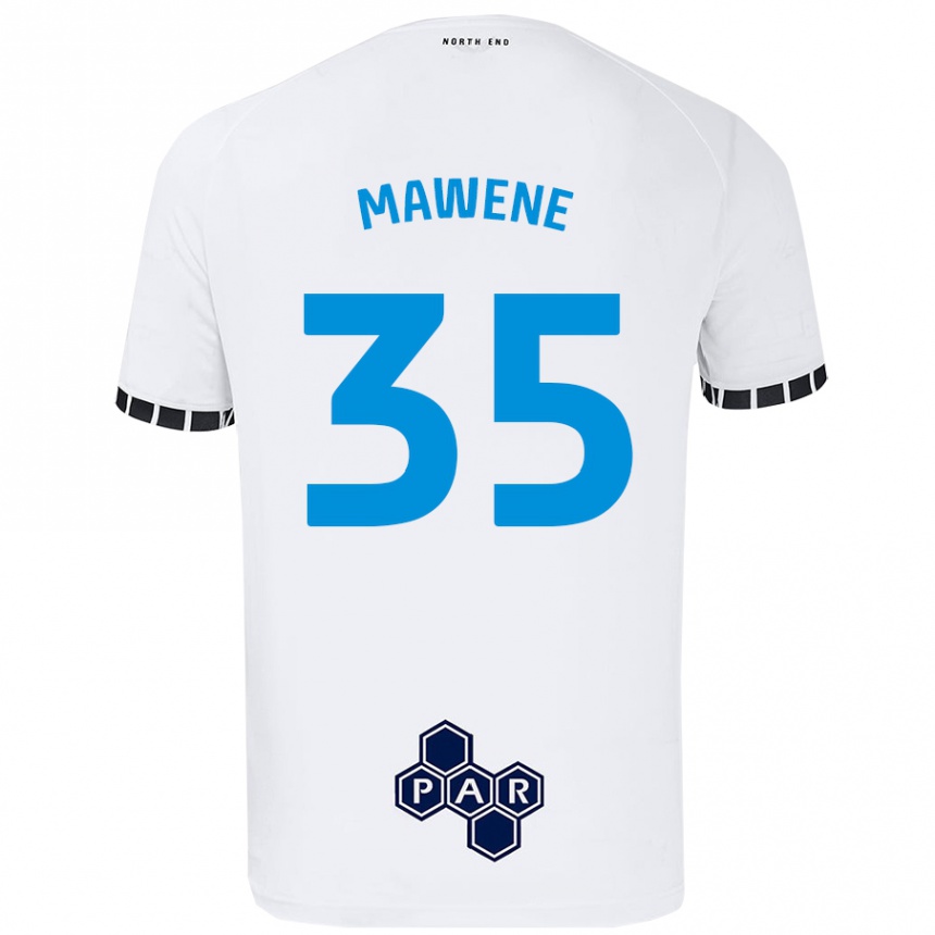 Kinder Fußball Noah Mawene #35 Weiß Heimtrikot Trikot 2024/25 T-Shirt Luxemburg