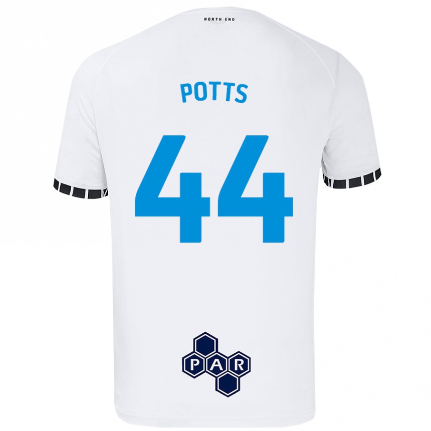 Kinder Fußball Brad Potts #44 Weiß Heimtrikot Trikot 2024/25 T-Shirt Luxemburg