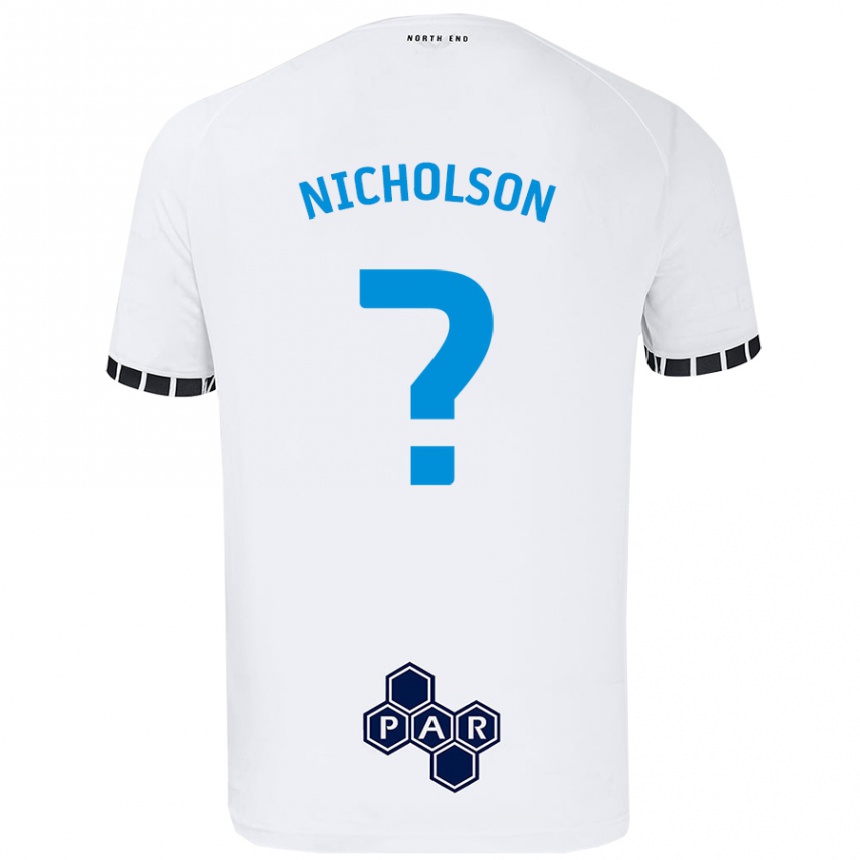 Kinder Fußball Joseph Nicholson #0 Weiß Heimtrikot Trikot 2024/25 T-Shirt Luxemburg