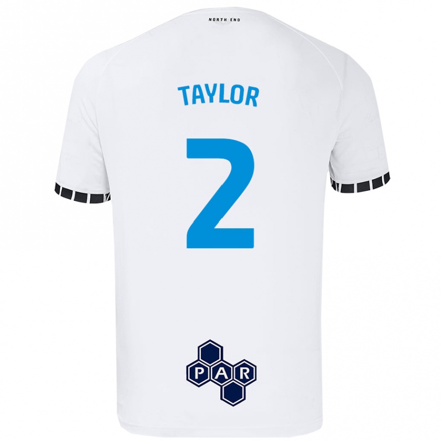 Kinder Fußball Alex Taylor #2 Weiß Heimtrikot Trikot 2024/25 T-Shirt Luxemburg