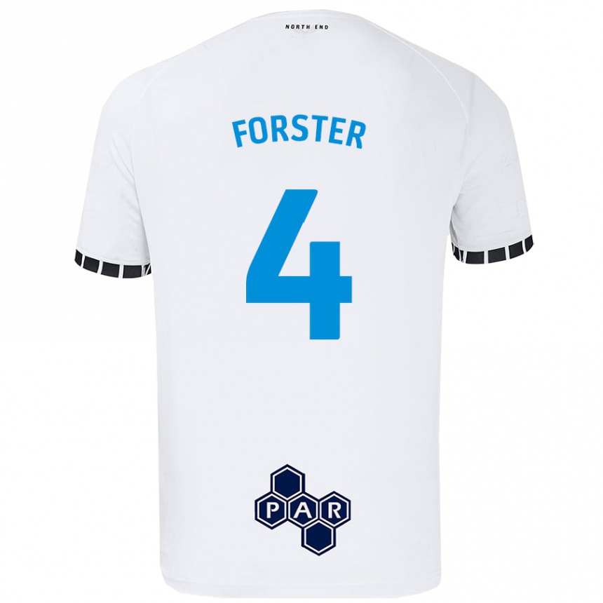 Kinder Fußball Hannah Forster #4 Weiß Heimtrikot Trikot 2024/25 T-Shirt Luxemburg