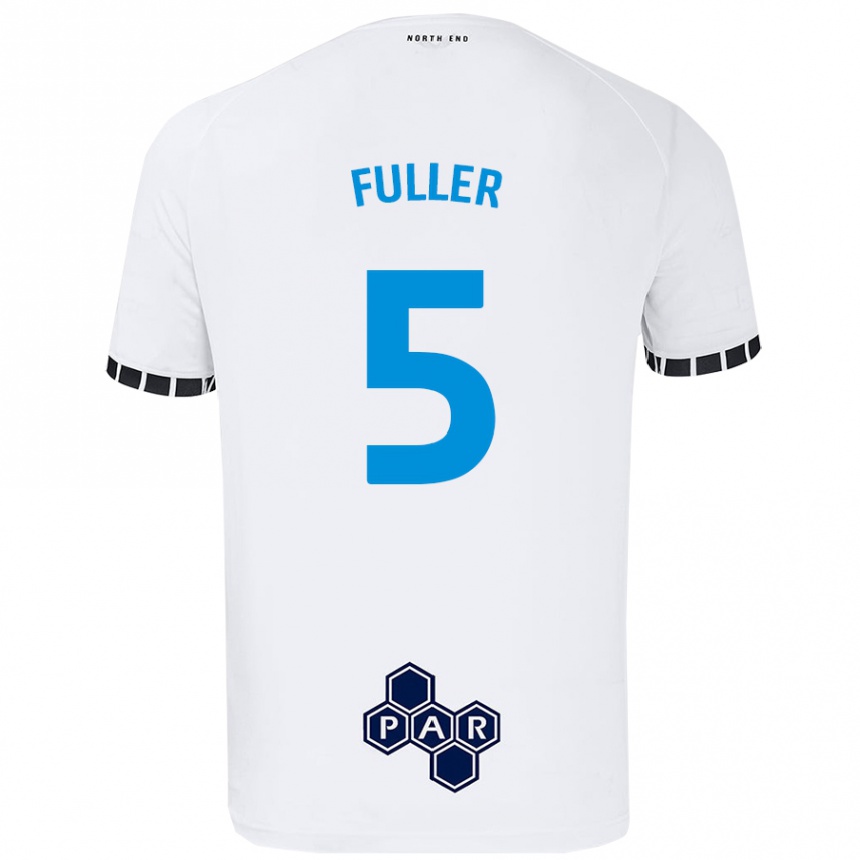 Kinder Fußball Olivia Fuller #5 Weiß Heimtrikot Trikot 2024/25 T-Shirt Luxemburg