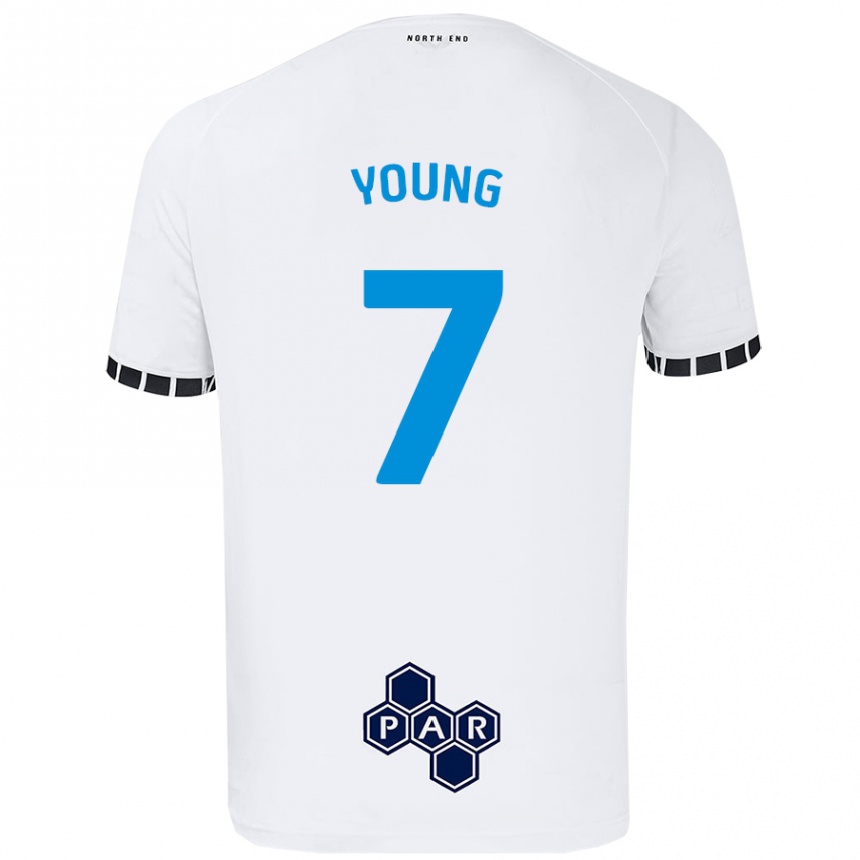 Kinder Fußball Danielle Young #7 Weiß Heimtrikot Trikot 2024/25 T-Shirt Luxemburg