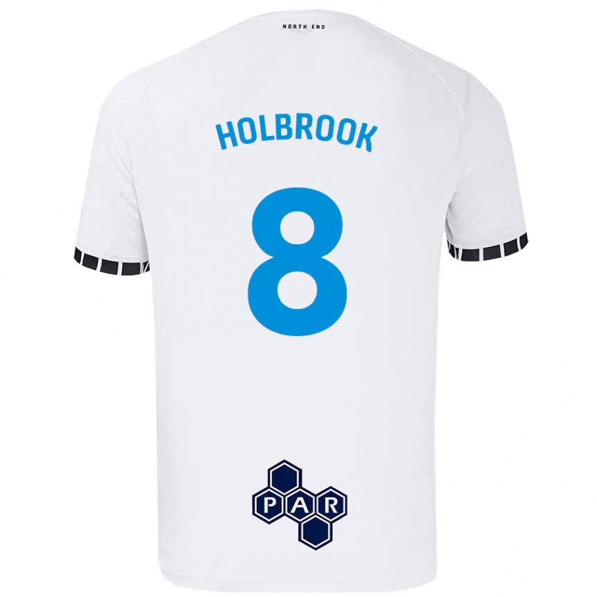 Kinder Fußball Jess Holbrook #8 Weiß Heimtrikot Trikot 2024/25 T-Shirt Luxemburg