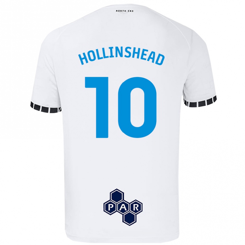 Kinder Fußball Emily Hollinshead #10 Weiß Heimtrikot Trikot 2024/25 T-Shirt Luxemburg