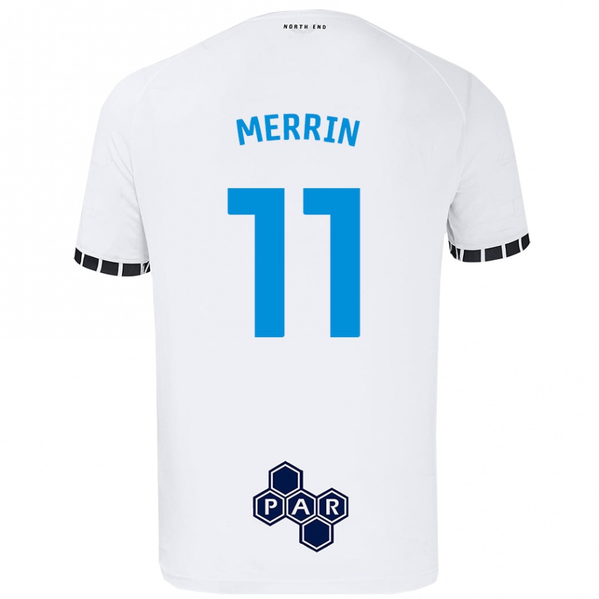 Kinder Fußball Laura Merrin #11 Weiß Heimtrikot Trikot 2024/25 T-Shirt Luxemburg