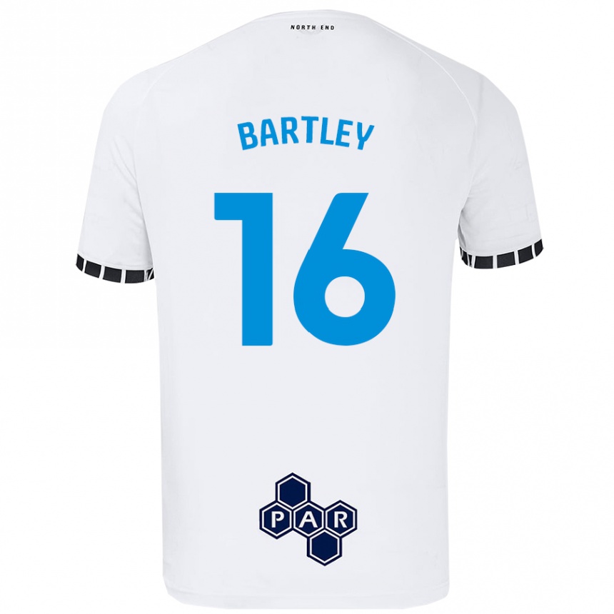 Kinder Fußball Melanie Bartley #16 Weiß Heimtrikot Trikot 2024/25 T-Shirt Luxemburg