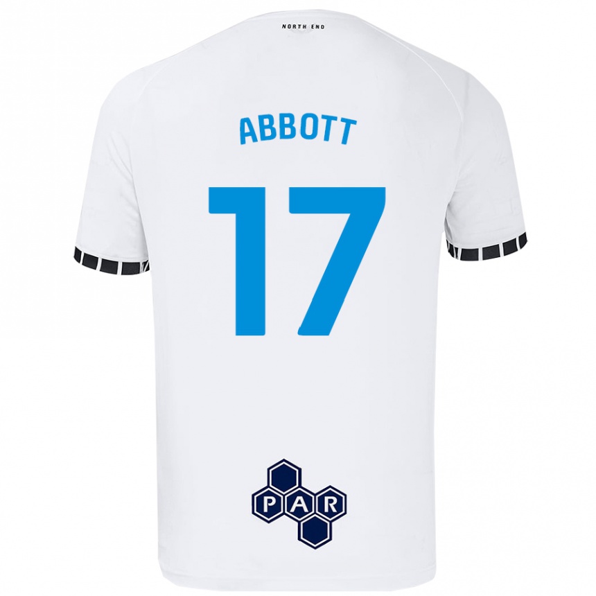 Kinder Fußball Becky Abbott #17 Weiß Heimtrikot Trikot 2024/25 T-Shirt Luxemburg